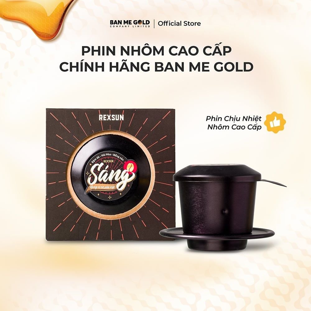 Phin Cà Phê Chịu Nhiệt Cao Cấp - Phin Nhôm Truyền Thống Cafe Sáng Không Gỉ - Chính Hãng Ban Me Gold - Rexsun