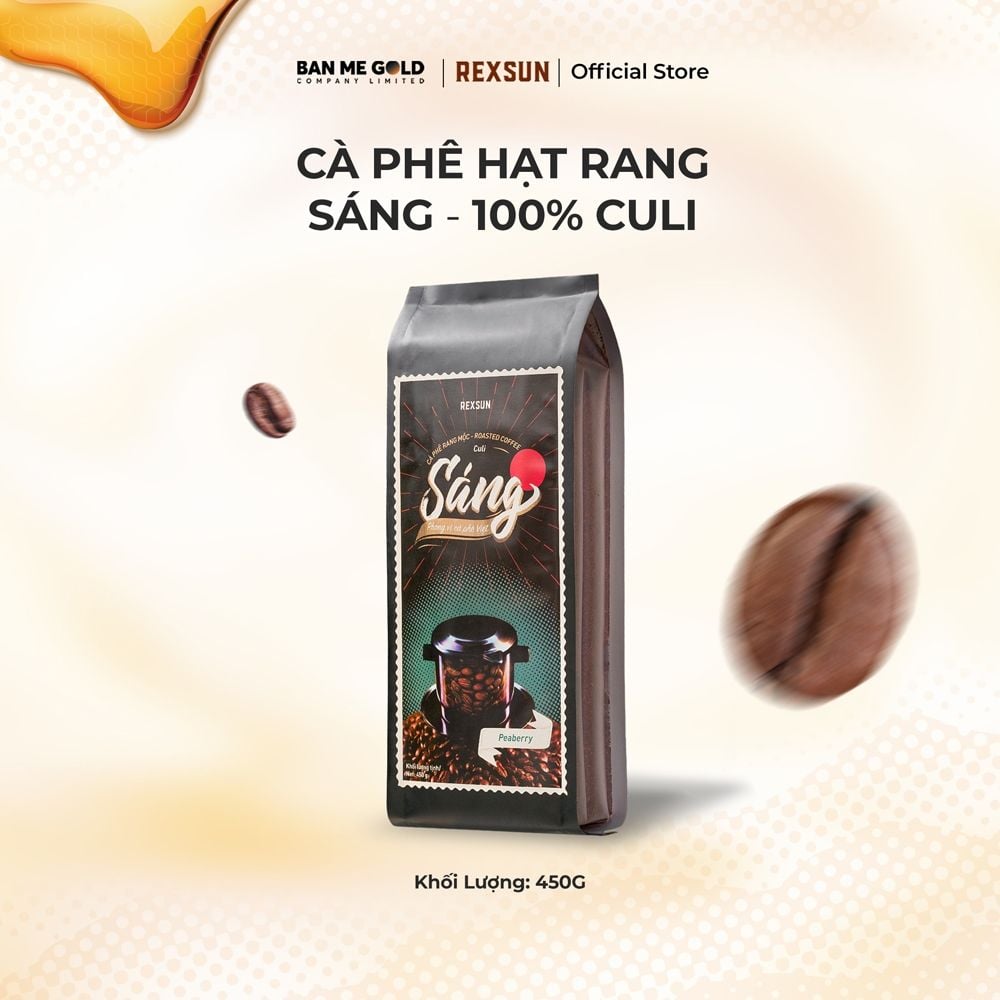 Cà Phê Culi 100% Nguyên Chất - Sáng - 450g - Cafe Pha Phin /Pha Máy Hạt Rang Xay Sẵn Chính Hãng Ban Me Gold - Rexsun
