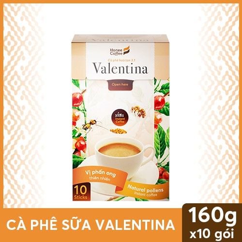 Cà Phê Hoà Tan Valentina - Instant Delight - 160gr (10 Gói) - Cafe Sữa Phấn Hoa Mật Ong Ban Me Gold - Honee Coffee