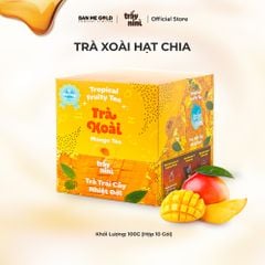 Trà Xoài Hạt Chia Thanh Nhiệt - Hộp 100g (10 Gói) - Trà Trái Cây Nhiệt Đới Detox Ít Đường Ban Me Gold - Trấy Ni Nì