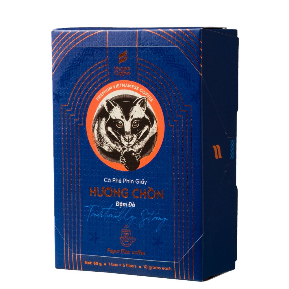Cà Phê Phin Giấy Hương Chồn (Đậm Đà) Hộp 60gr (6 Túi) - Cà Phê Chồn 100% Ban Me Gold - Honee Coffee