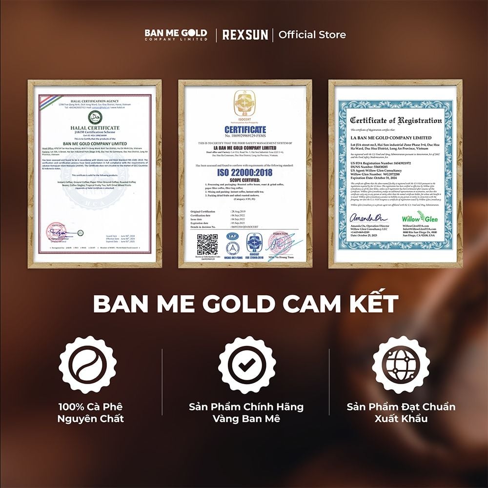 Cà Phê Đen Đá Hoà Tan 2in1 Đắng Đậm - Hộp 120g (12 Gói) - Cafe Đen Đá Vị Cà Phê Phin Chính Hãng Ban Me Gold - Rexsun