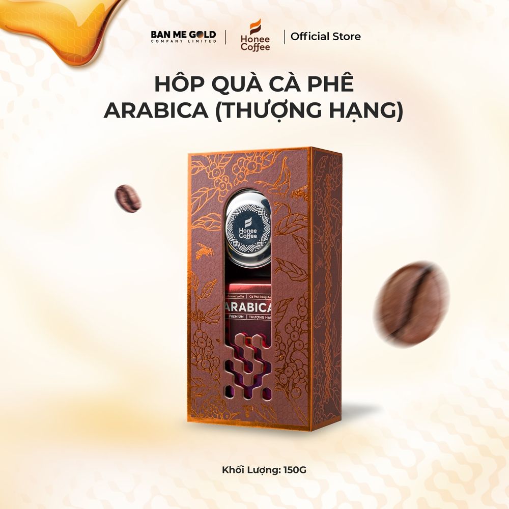 Hộp Quà Cà Phê Arabica (Thượng Hạng) - 150gr - Cafe Rang Xay Pha Phin Ban Me Gold -  Honee Coffee