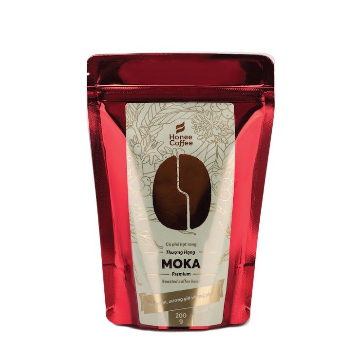 [THƯỢNG HẠNG] Cà Phê Moka 100% Nguyên Chất - 200g - Cafe Hạt Rang Mộc Chính Hãng Ban Me Gold - Honee Coffee
