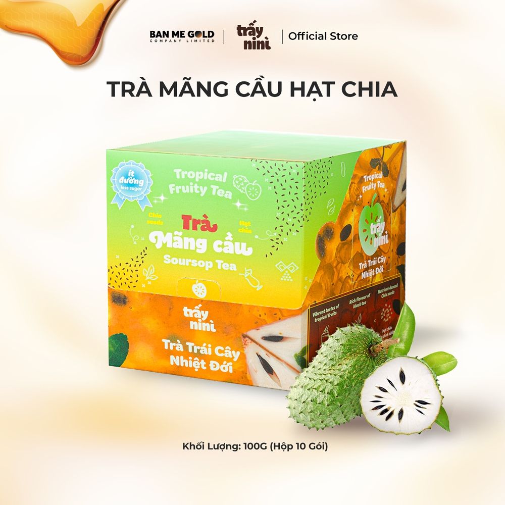 Trà Mãng Cầu Hạt Chia Thanh Nhiệt - Trà Trái Cây Nhiệt Đới Detox Ít Đường Ban Me Gold - Trấy Ni Nì