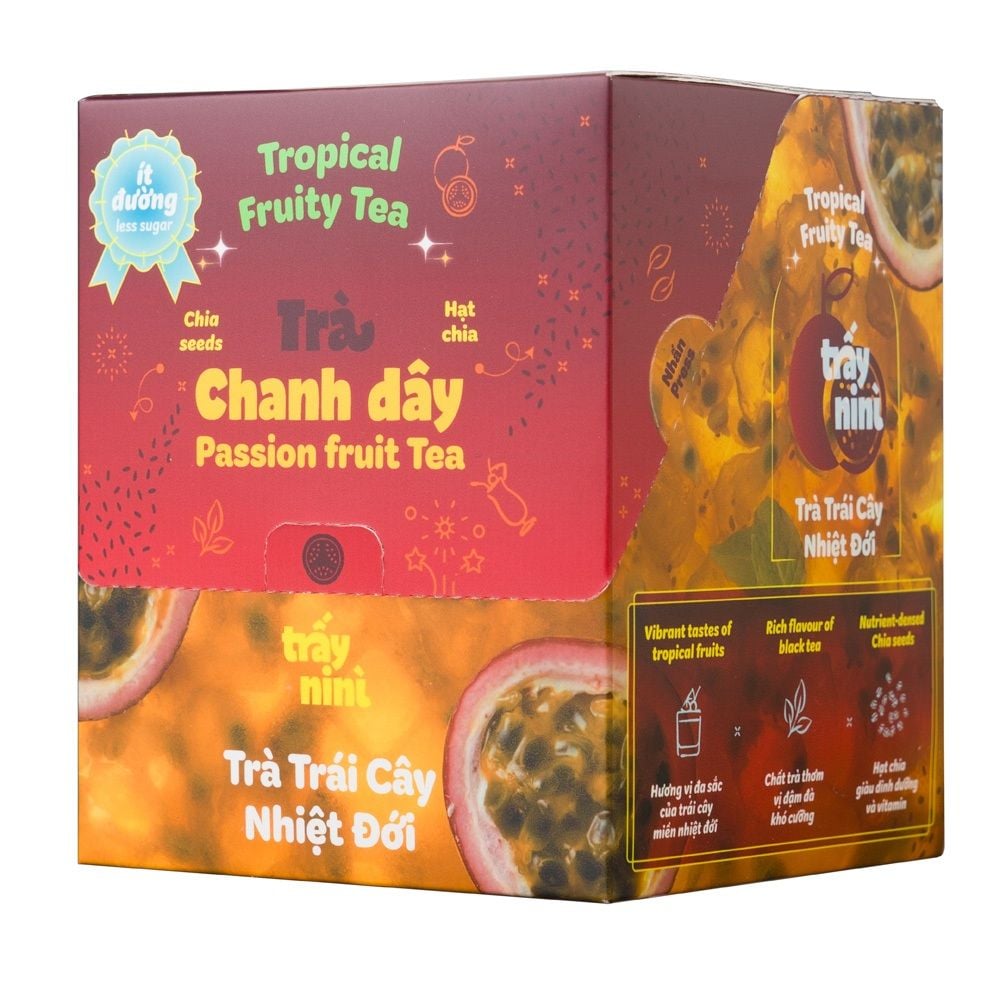 Trà Chanh Dây Hạt Chia Thanh Nhiệt - Trà Trái Cây Nhiệt Đới Detox Ít Đường Ban Me Gold - Trấy Ni Nì