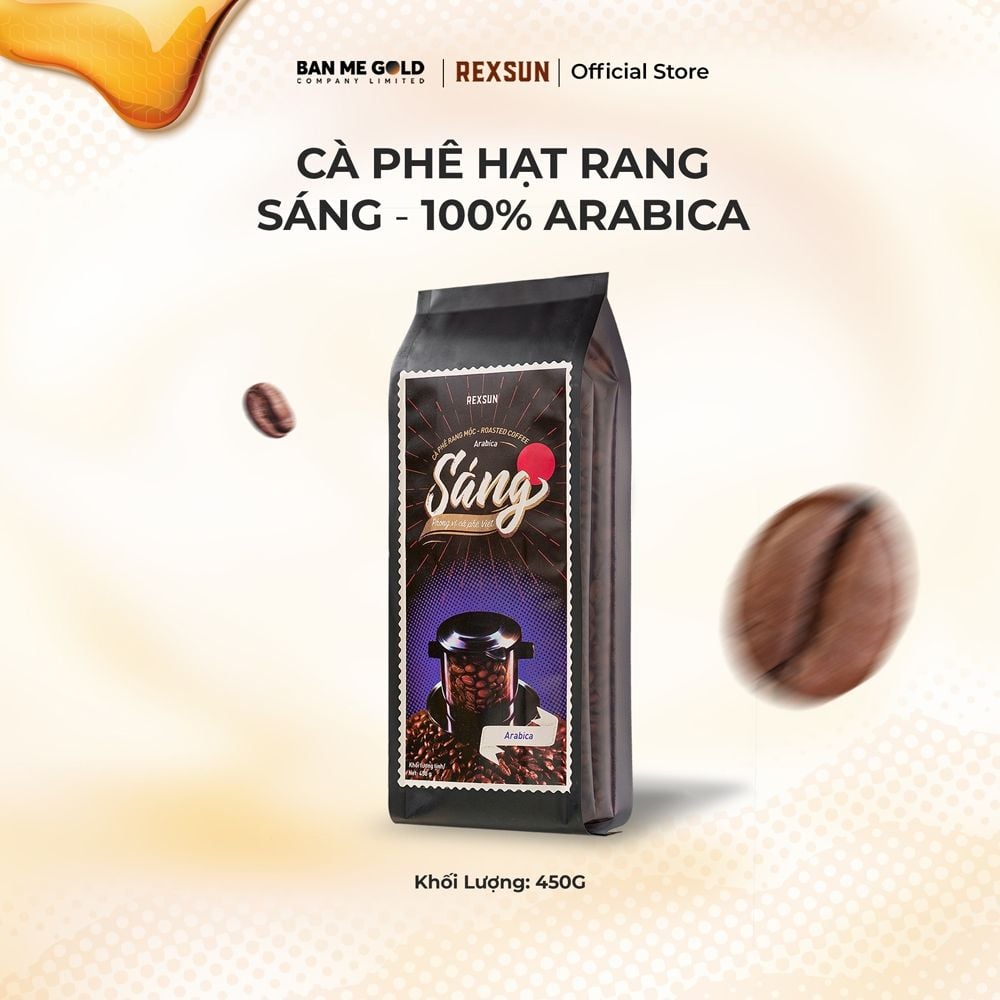 Cà Phê Arabica 100% Nguyên Chất - Sáng - 450g - Cafe Hạt / Pha Phin / Pha Máy Xay Sẵn Chính Hãng Ban Me Gold - Rexsun
