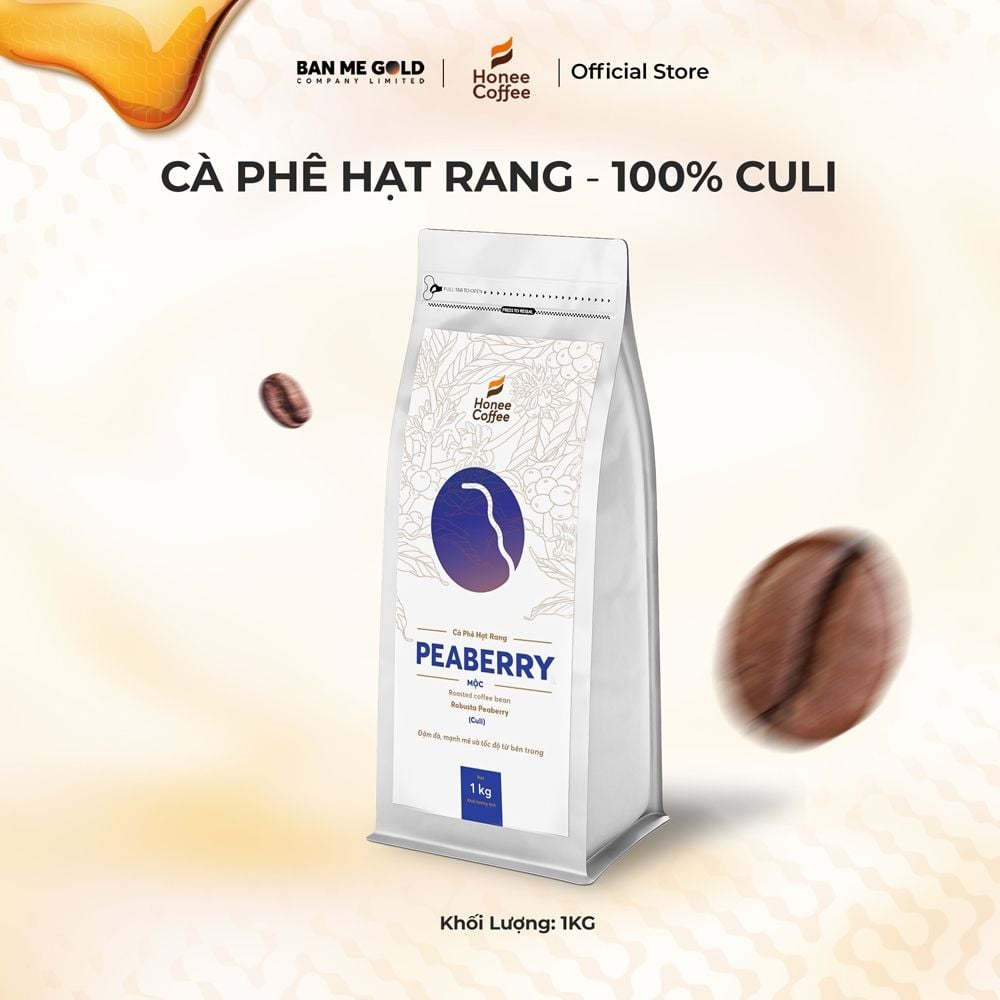 Cà Phê Culi 100% Nguyên Chất (Cao Cấp) - 250g/500g/1kg - Cafe Hạt Rang Đắng Đậm - Chính Hãng Ban Me Gold - Honee Coffee