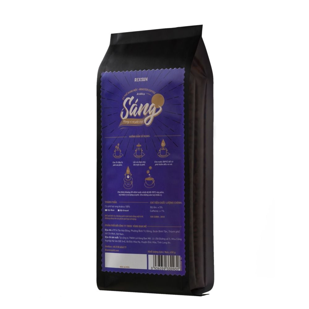 Cà Phê Arabica 100% Nguyên Chất - Sáng - 450g - Cafe Hạt / Pha Phin / Pha Máy Xay Sẵn Chính Hãng Ban Me Gold - Rexsun