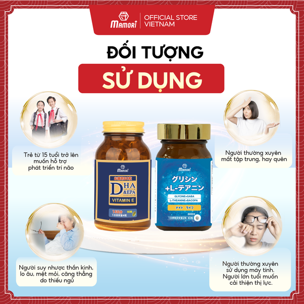 Viên Uống Mamori Glycine + L-theanine Giảm Căng Thẳng, Hỗ Trợ Giấc Ngủ