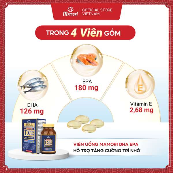 Viên Uống Mamori DHA & EPA Hỗ Trợ Trí Nhớ