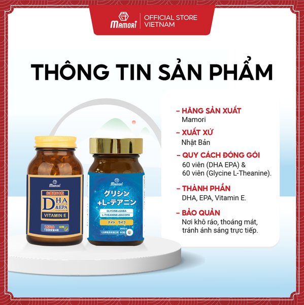 Viên Uống Mamori Glycine + L-theanine Giảm Căng Thẳng, Hỗ Trợ Giấc Ngủ