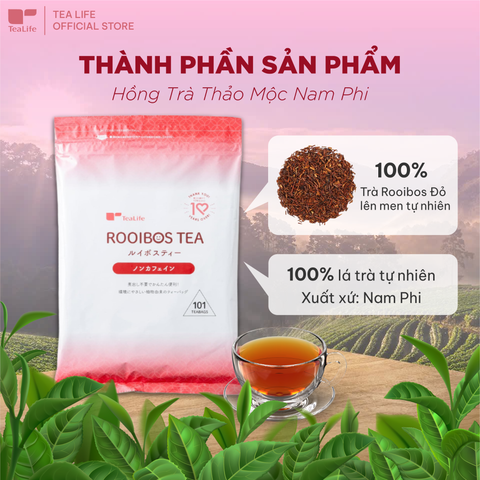 Tealife Rooibos Tea - Hồng Trà Thảo Mộc Nam Phi - Vị Nguyên Bản Giúp Thư Giãn, Đẹp Da, Giữ Dáng