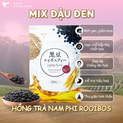 Trà Rooibos Nam Phi Mix Đậu Đen Tealife Hỗ Trợ Giấc Ngủ, Thanh Lọc Cơ Thể, Đẹp Da