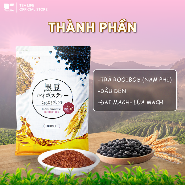 Trà Rooibos Nam Phi Mix Đậu Đen Tealife Hỗ Trợ Giấc Ngủ, Thanh Lọc Cơ Thể, Đẹp Da