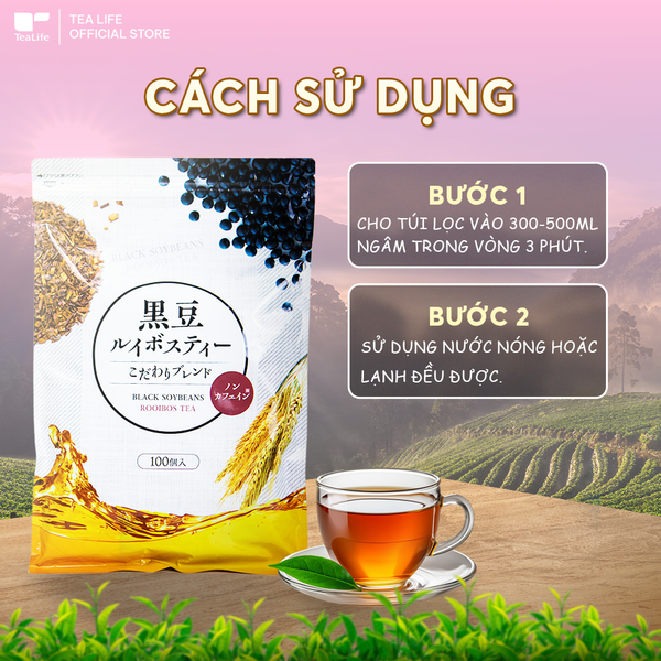 Trà Rooibos Nam Phi Mix Đậu Đen Tealife Hỗ Trợ Giấc Ngủ, Thanh Lọc Cơ Thể, Đẹp Da