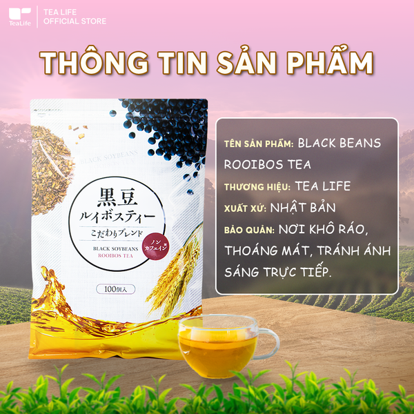 Trà Rooibos Nam Phi Mix Đậu Đen Tealife Hỗ Trợ Giấc Ngủ, Thanh Lọc Cơ Thể, Đẹp Da