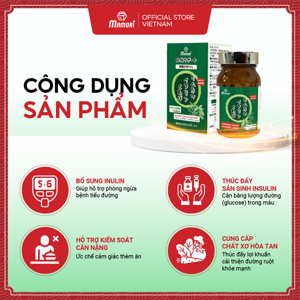 Viên Uống  Mamori Gymnema Inulin Hỗ Trợ Đường Huyết