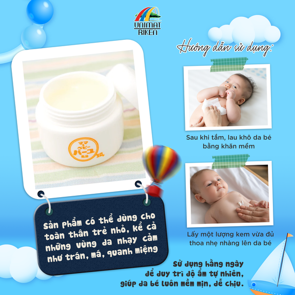 Kem Dưỡng Ẩm Mỡ Ngựa Cho Mẹ Và Bé Unimat Riken 30g – Dịu Nhẹ Cho Làn Da Nhạy Cảm