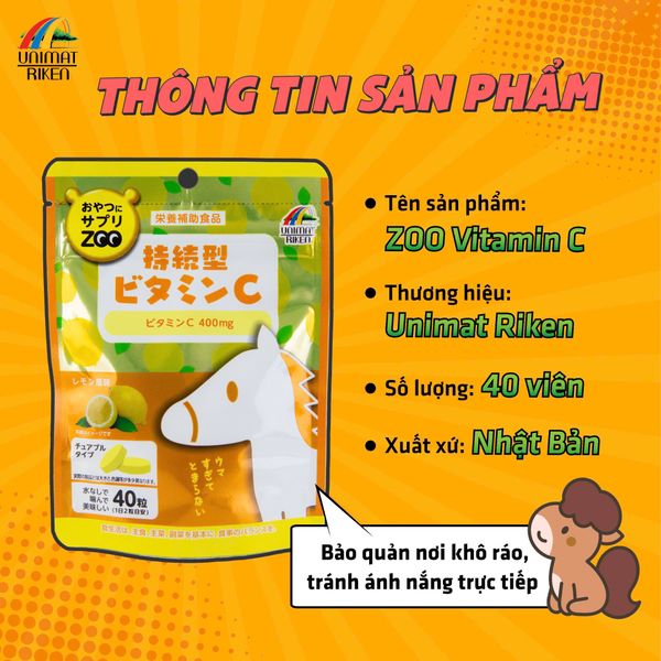 Kẹo Bổ Sung Vitamin C Vị Chanh Zoo season (40 Viên)