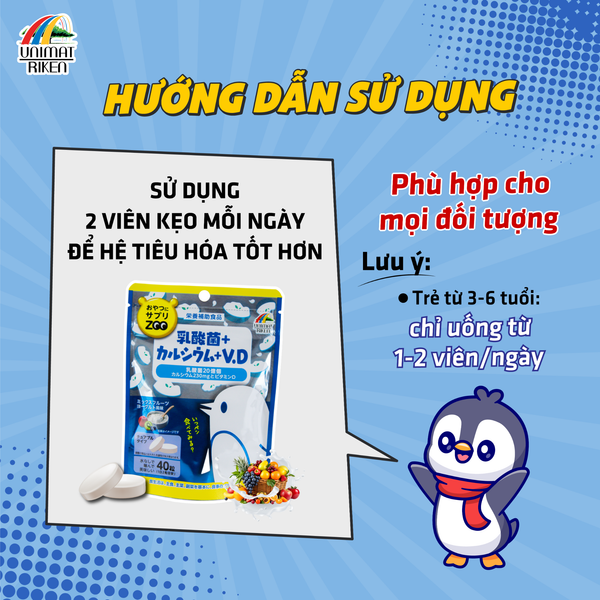 Kẹo Bổ Sung Lợi Khuẩn, Vitamin D & Canxi Vị Sữa Chua & Trái Cây Zoo Season (40 Viên)