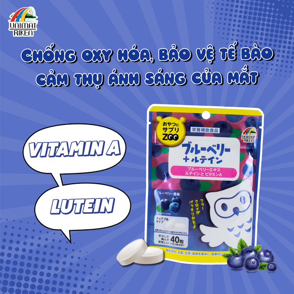 Kẹo Bổ Sung Lutein và Vitamin A vị Việt Quất Zoo Season (40 Viên)