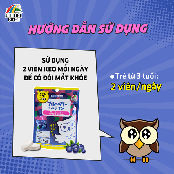 Kẹo Bổ Sung Lutein và Vitamin A vị Việt Quất Zoo Season (40 Viên)