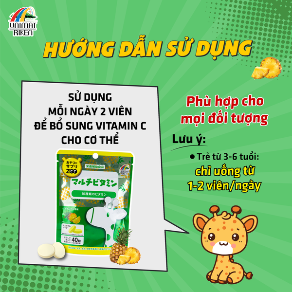 Kẹo Bổ Sung Vitamin Vị Dứa Zoo Season (40 Viên)