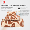  Bộ 3 Khăn Hoa Tắm Gội Mặt, Khăn Tắm Cỡ Lớn 70x140cm KIBA Chất Cotton Hữu Cơ, Êm, Mềm, Dày Dặn, Thấm Hút Tốt, An Toàn 