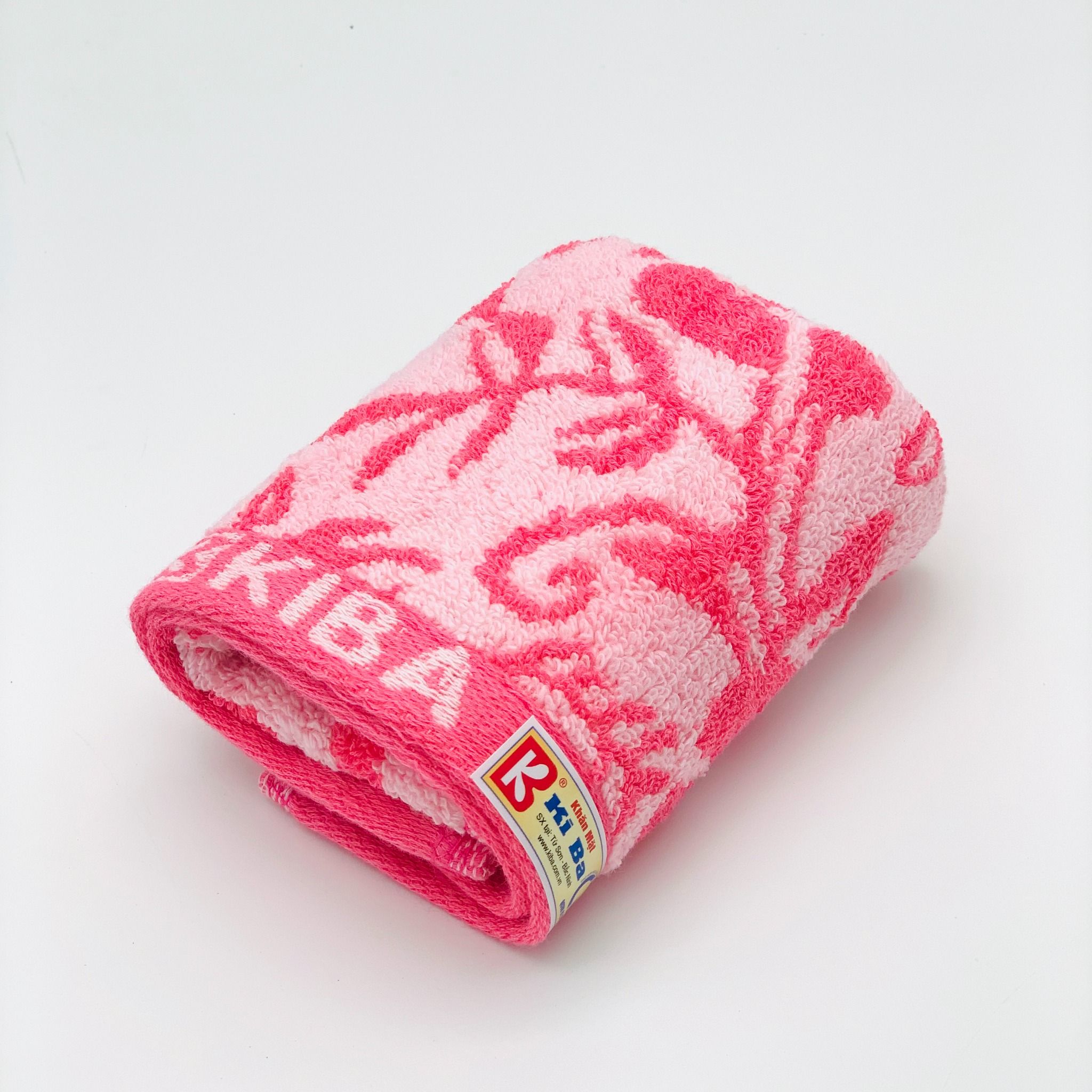  Khăn Mặt KIBA Họa Tiết Hoa Hồng Dây Cỡ Bé 28x48cm, Chất Cotton Êm, Mềm, Dày Dặn Thấm Hút Tốt, An Toàn Cho Da 