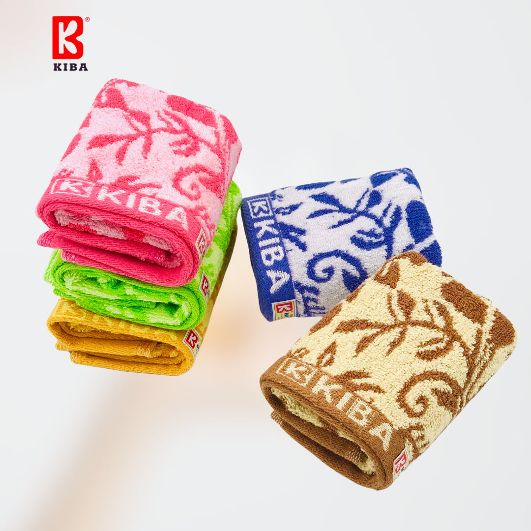  Khăn Mặt KIBA Họa Tiết Hoa Hồng Dây Cỡ Bé 28x48cm, Chất Cotton Êm, Mềm, Dày Dặn Thấm Hút Tốt, An Toàn Cho Da 