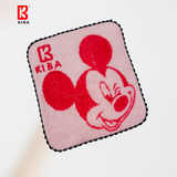  Khăn Mặt Cho Bé KIBA Bo Viền Mickey KT 25x25cm Chất Cotton Êm, Mềm, Thấm Hút Tốt, An Toàn 