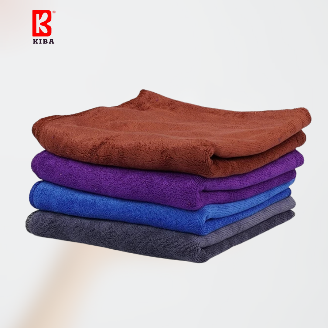  Khăn Lau Đa Năng KIBA Chất Microfiber, Dày Dặn, Kích Thước 34x75cm, Nhiều Màu Nhã Nhặn, Có Thêu Họa Tiết 