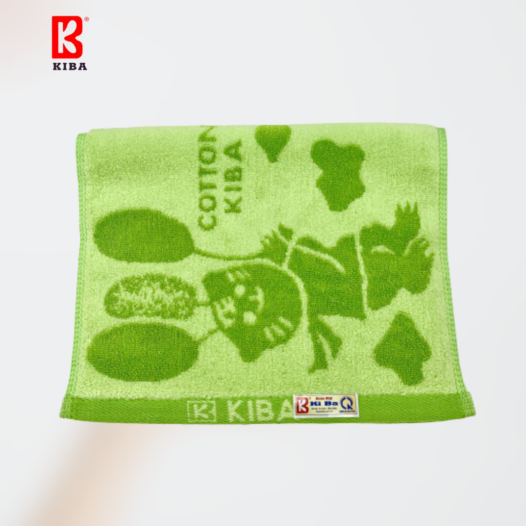  Khăn Mặt KIBA Họa Tiết Gấu Bóng Bay KT 30cm x 45m , Chất Cotton Hữu Cơ Tự Nhiên Dày Dặn, Thấm Hút Tốt, An Toàn Cho Da 