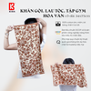  Khăn Gội Đầu, Khăn Lau Tóc, Quấn Tóc KIBA  KT 34cm x 75cm Họa Tiết Hoa 5 Cánh, Chất Cotton Dày Dặn, Êm Mềm, Thấm Hút Tốt 