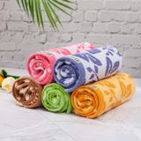  Khăn Gội Đầu, Khăn Lau Tóc, Quấn Tóc KIBA  KT 34cm x 75cm Họa Tiết Hoa 5 Cánh, Chất Cotton Dày Dặn, Êm Mềm, Thấm Hút Tốt 