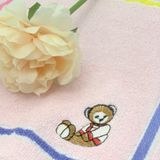  Khăn Mặt Trẻ Em KIBA Thêu Gấu Ngộ Ngĩnh, Chất Cotton Êm, Mềm, Thấm Hút, An Toàn Cho Bé 