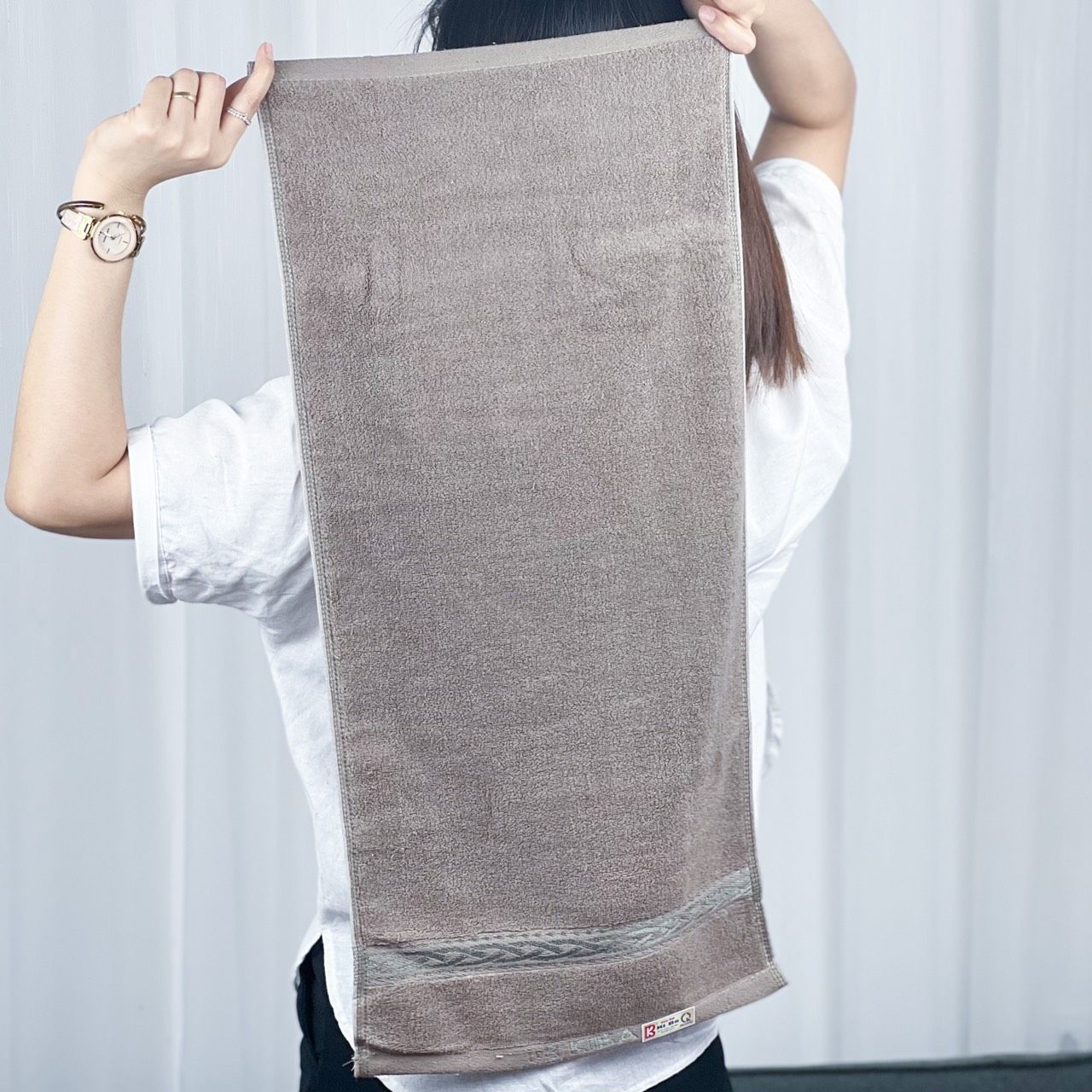  Khăn Gội Đầu, Khăn Lau Tóc, Quấn Tóc KIBA  KT 34cm x 75cm Trơn Màu Đơn Giản, Chất Cotton Dày Dặn, Êm Mềm, Thấm Hút Tốt 