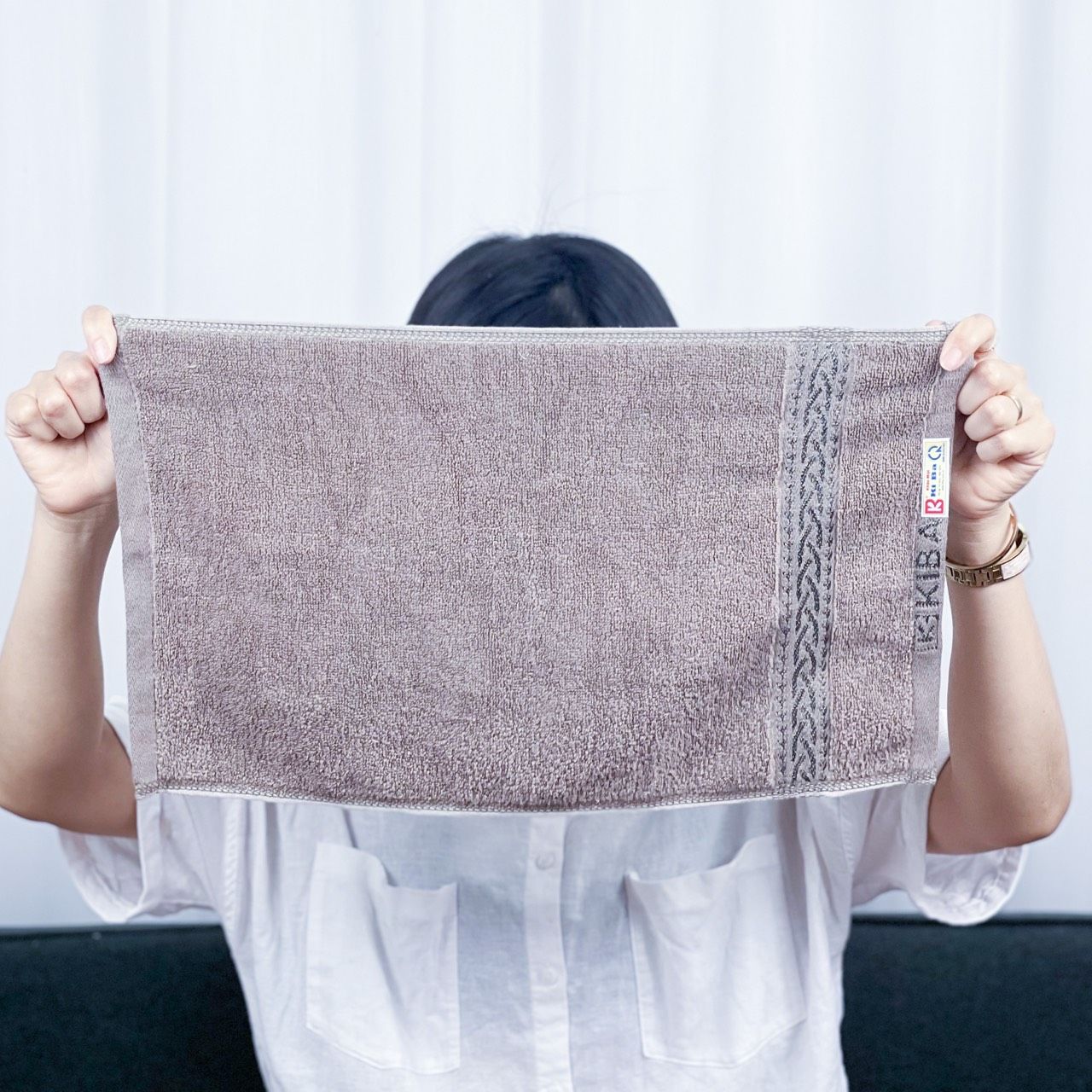  Khăn Mặt KIBA Đơn Màu KT 28cm  x 48cm,  Chất Cotton Êm, Mềm, Dày Dặn Thấm Hút Tốt, Tơi Bông, Thoáng Khí 