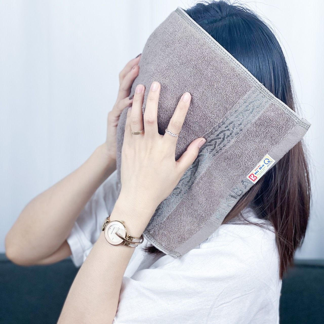  Khăn Mặt KIBA Đơn Màu KT 28cm  x 48cm,  Chất Cotton Êm, Mềm, Dày Dặn Thấm Hút Tốt, Tơi Bông, Thoáng Khí 
