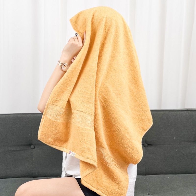  Khăn Tắm Màu Trơn KIBA Sz To 70x140cm Chất Cotton Dày Dặn, Êm, Mềm, Thấm Hút Tốt, An Toàn Cho Da 