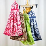  Khăn Lau Tay Dài KIBA Có Móc Treo Tiện Lợi, Chất Cotton Êm, Mềm, Thấm Hút, Không Nhờn, Dính 