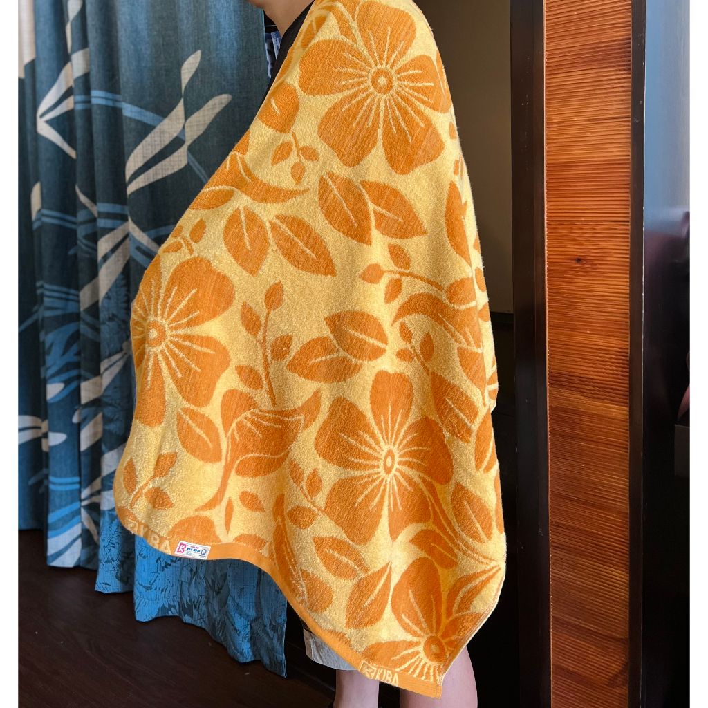  Khăn Tắm Hoa Văn Cỡ Lớn (70x140cm) KIBA Cotton Kháng Khuẩn, Thấm Hút Tốt, Dày Dặn, An Toàn Cho Da, Bảo Vệ Môi Trường 