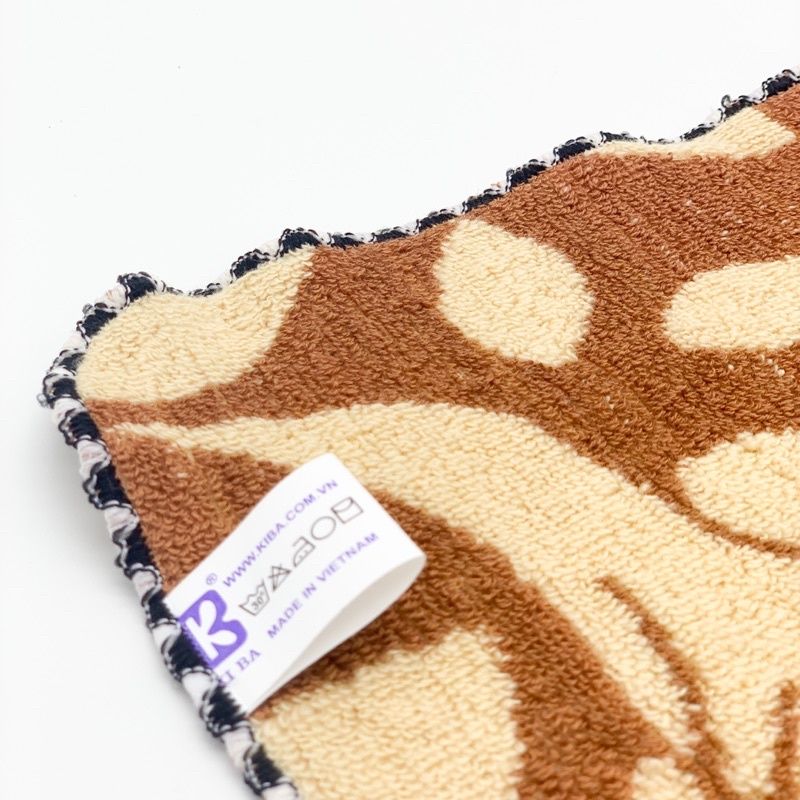  Khăn Lau Đa Năng Hình Vuông SZ 25x25cm KIBA Hoa Văn, Chất Cotton 100% Thấm Hút, Bền Màu, Kích Thước Nhỏ Gọn, Tiện Lợi 