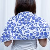  Khăn Gội Đầu, Khăn Lau Tóc, Quấn Tóc KIBA  KT 34cm x 75cm Họa Tiết Hoa 5 Cánh, Chất Cotton Dày Dặn, Êm Mềm, Thấm Hút Tốt 