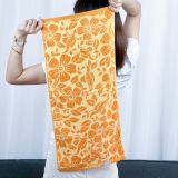  Khăn Gội Đầu, Khăn Lau Tóc, Quấn Tóc KIBA  KT 34cm x 75cm Họa Tiết Hoa 5 Cánh, Chất Cotton Dày Dặn, Êm Mềm, Thấm Hút Tốt 
