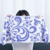  Khăn Gội Đầu, Khăn Lau Tóc, Quấn Tóc KIBA KT 34cm x 75cm Họa Tiết Sóng, Chất Cotton Dày Dặn, Êm Mềm, Thấm Hút Tốt 