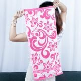  Khăn Gội Đầu, Khăn Lau Tóc, Quấn Tóc KIBA KT 34cm x 75cm Họa Tiết Sóng, Chất Cotton Dày Dặn, Êm Mềm, Thấm Hút Tốt 