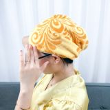  Khăn Gội Đầu, Khăn Lau Tóc, Quấn Tóc KIBA  KT 34cm x 75cm Họa Tiết Hoa Cầu, Chất Cotton Dày Dặn, Êm Mềm, Thấm Hút Tốt 