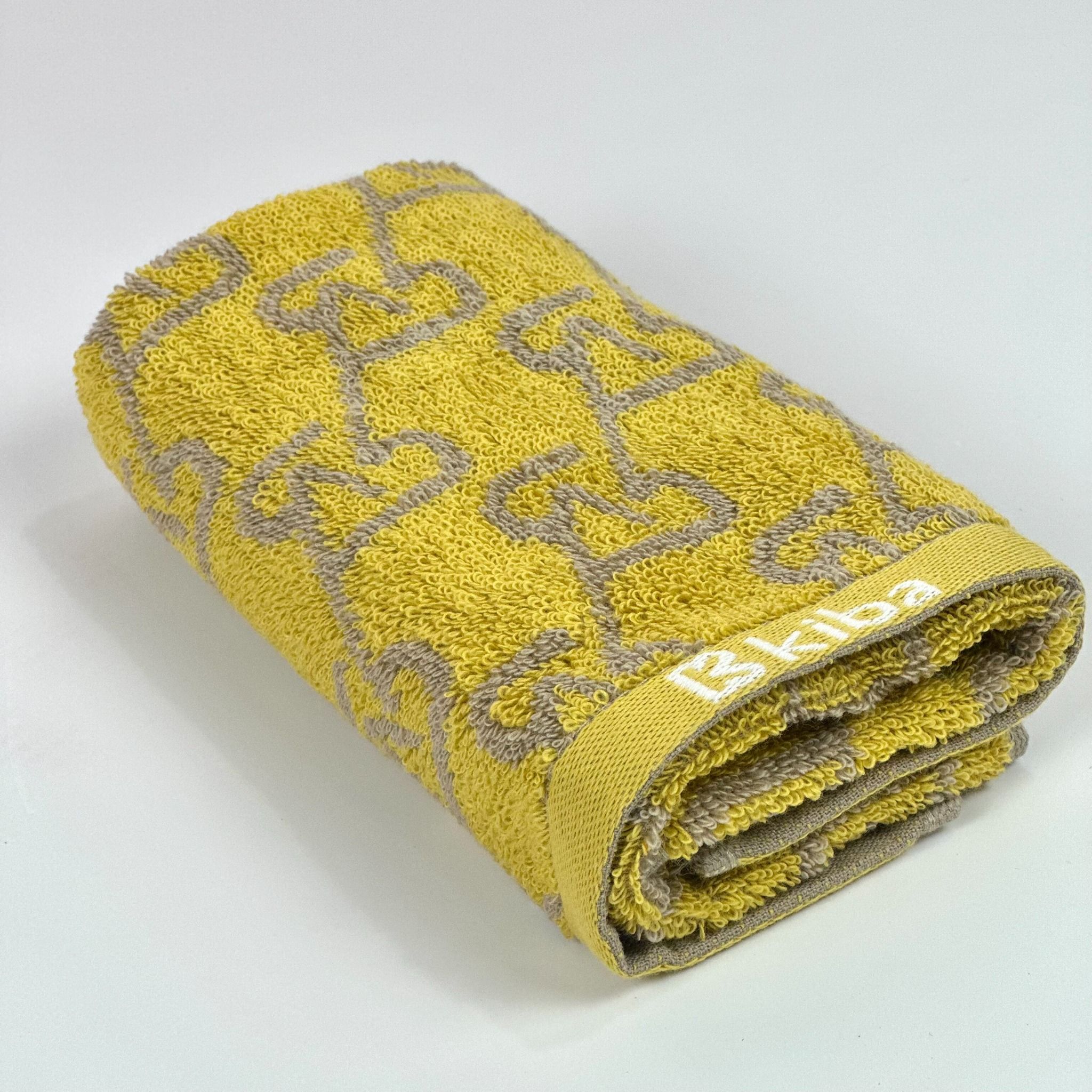  Khăn Mặt KIBA Họa Tiết Monogram Trẻ Trung, Hiện Đại KT 28cm  x 48cm,  Chất Cotton Êm, Mềm, Dày Dặn Thấm Hút Tốt, Tơi Bông, Thoáng Khí 